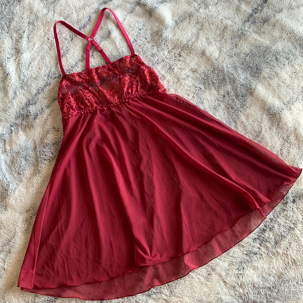 Women’s Lindy Hop Crimson Sheer Nighty